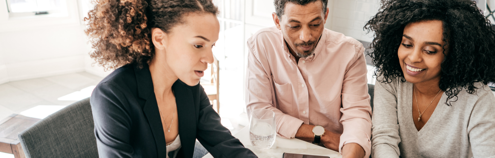 middle age couple in meeting